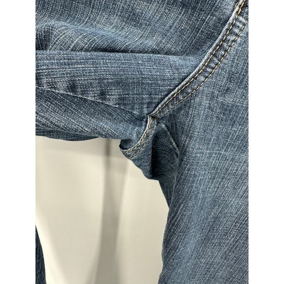 Lee Mid Rise Dark Wash Blue Cotton Blend Denim Bootcut Jeans Women's Size 16 - Picture 5 of 10